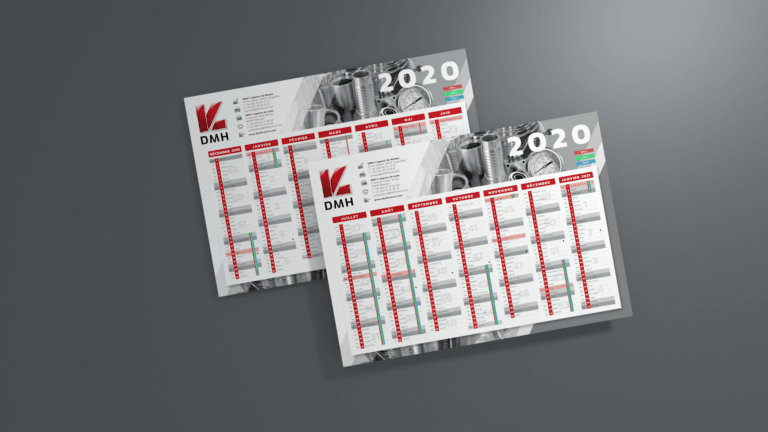CALENDRIER personnalisé pour dmh france par studio 247