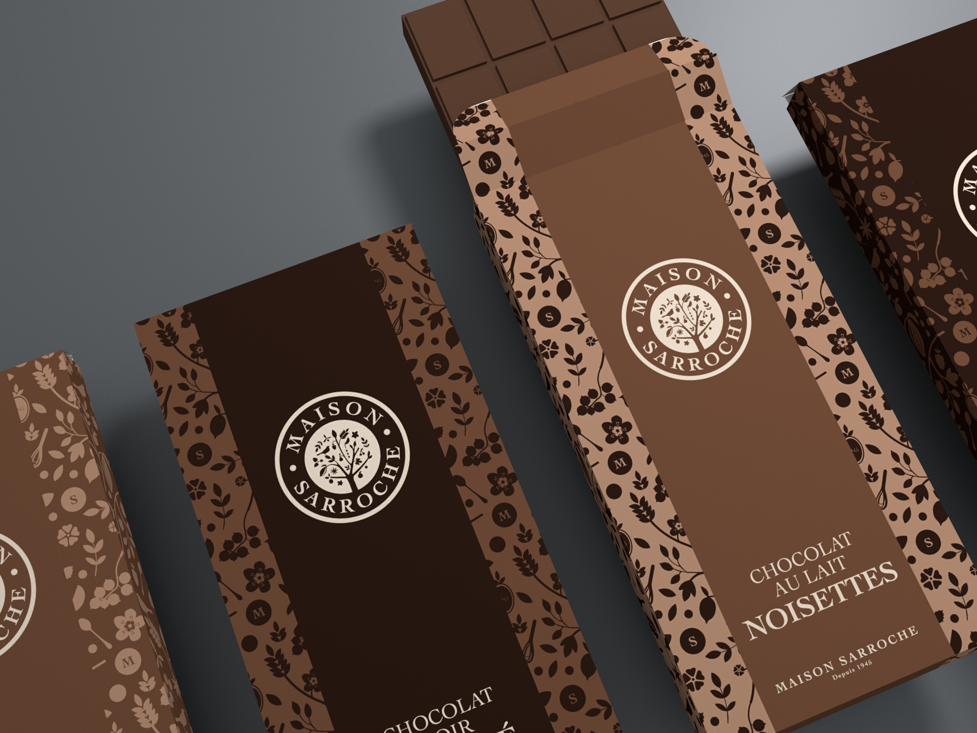 packaging tablettes chocolat maison sarroche par studio 247